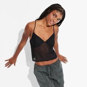 Wild Fable Black Sheer Camisole Top